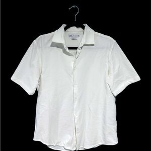 Zara Men’s Casual Button Up Short Sleeve White Medium/Large Shrunk Fit Thick